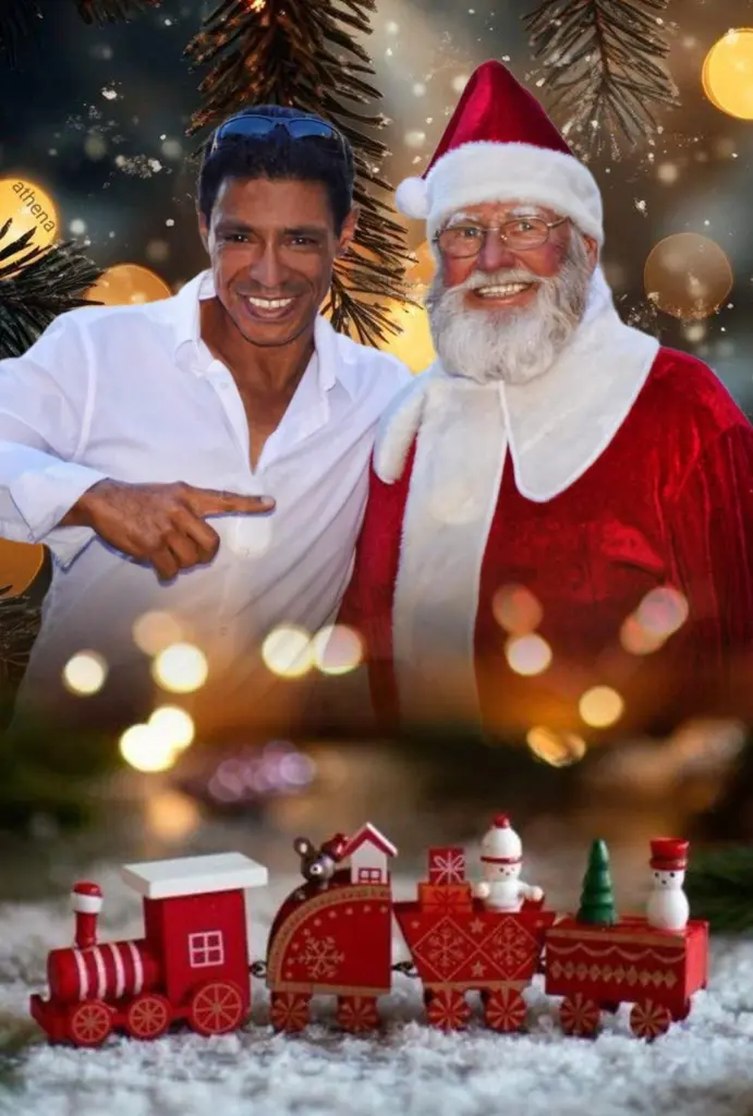 André Parker mit dem Weihnachtsmann